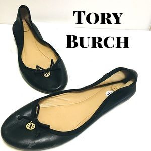 Tory Burch Black Leather Ballet Flats. Size: 11